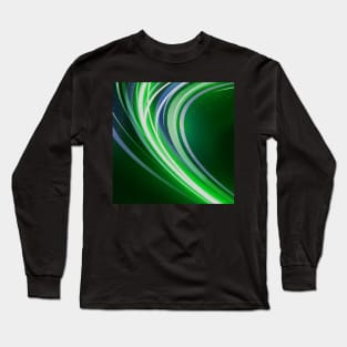 Abstract Strips Art Green Long Sleeve T-Shirt